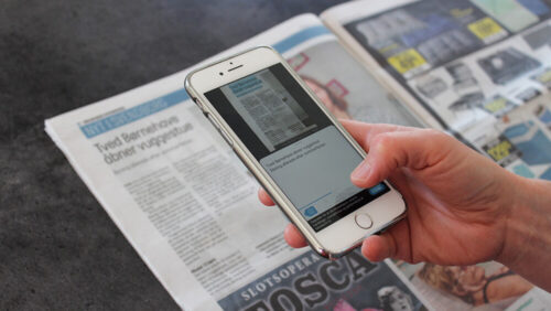 Avislæsning med smartphone - hjælp til ord